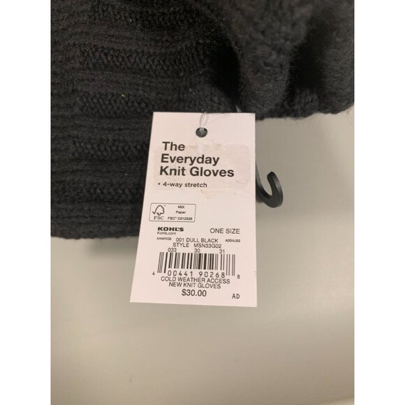 Sonoma Everyday Knit Gloves 4-Way Stretch Black One Size - Picture 3 of 7